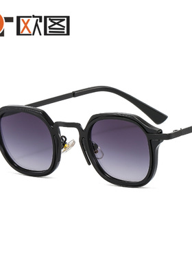 T22016文艺清新方框金属pc混合太阳镜男女士朋克ins风网红墨镜