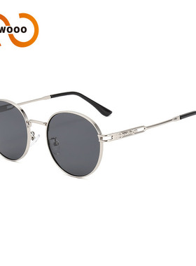 两个圈 新款欧美圆框金属框太阳眼镜欧美个性金属镂空腿墨镜T1282