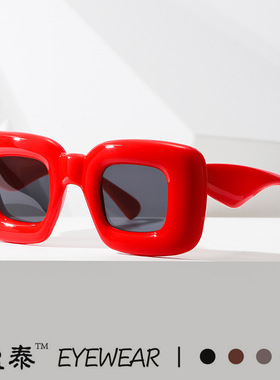 欧美新款气泡膨胀太阳镜 搞怪方形走秀街拍墨镜跨境Y2K太阳眼镜