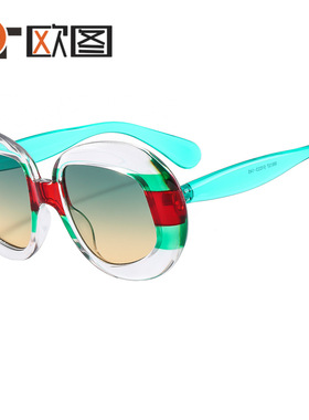 新款太阳镜M6137 欧美男女明星款拼色太阳眼镜 跨境时尚墨镜M6137