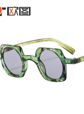 新款朋克小方框个性男女士太阳镜嘻哈机车风格个性潮流墨镜CY112