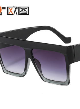 欧美新款大框男女士太阳镜跨境拼色条纹太阳眼镜时尚墨镜M330