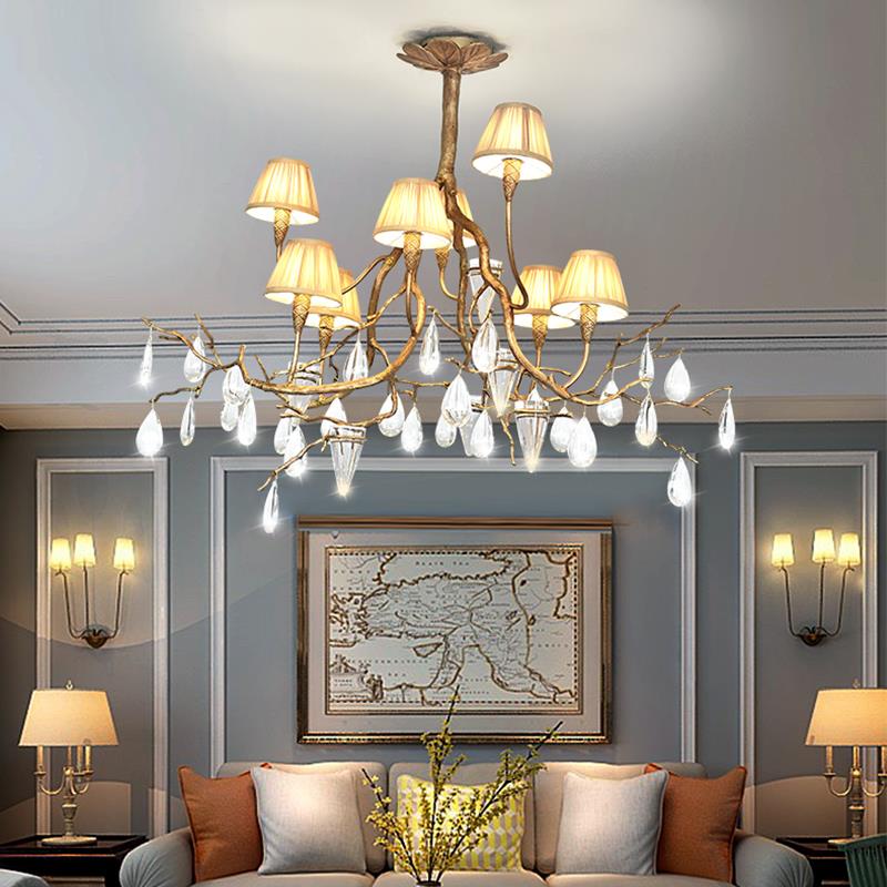 工厂直销美式吸顶灯全铜轻奢大气客厅灯创意led家用主卧室灯简欧