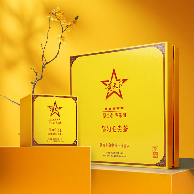 贵天下都匀毛尖2026明前炒青绿茶帝王黄天地盖高端礼盒送长辈120g