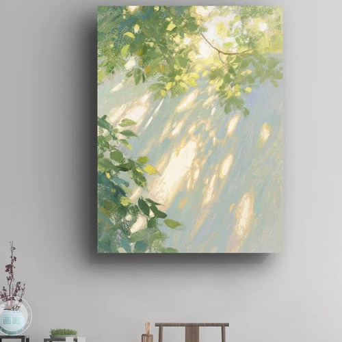 光影植物现代简约装饰画奶油风ins卧室客厅花卉治愈民宿床头挂画