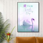 爱不止息挂画装 饰画晶瓷画装 饰画客厅挂画现代金属框画壁画