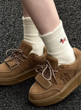 MLB专柜正品25年新款魔术贴立体厚底增高运动休闲鞋板鞋3ASXP015N