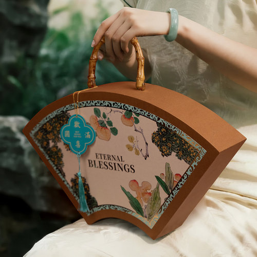 国风月饼包装盒盒扇形盒