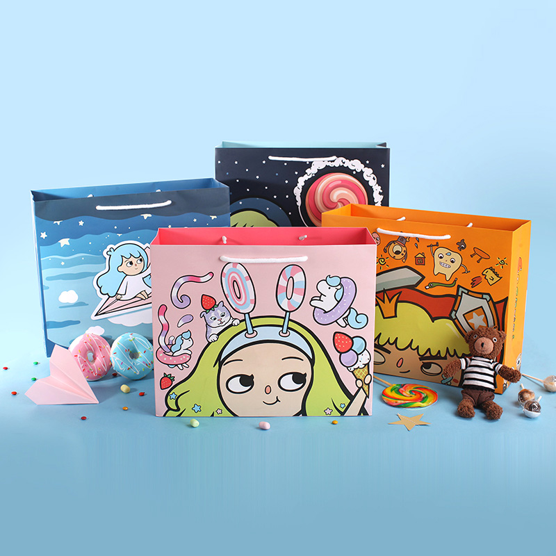 新品原创创意卡通精美手提袋纸袋甜甜圈包装袋礼物袋儿童节礼品袋