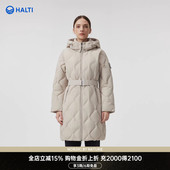 HALTI哈尔迪女士90鹅绒防泼水中长款 鹅绒羽绒服HDTFA29368S