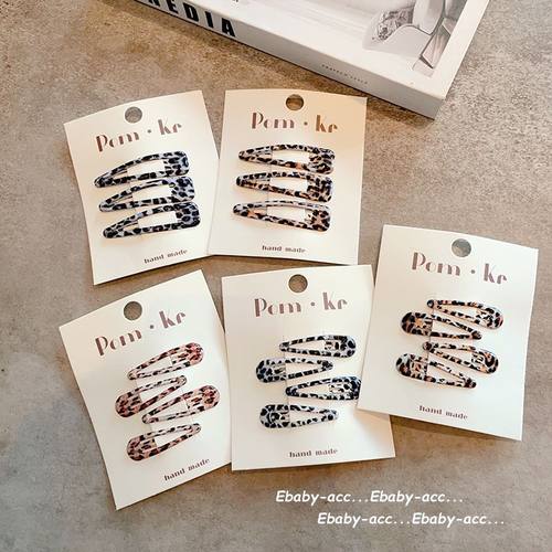 新款儿童豹纹BB夹不伤发碎发BB夹洋气大号碎发夹刘海夹侧边发卡