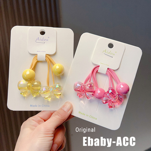 儿童绕绕扎头发发圈大童双头蝴蝶结皮筋不伤发扎马尾公主头绳发饰