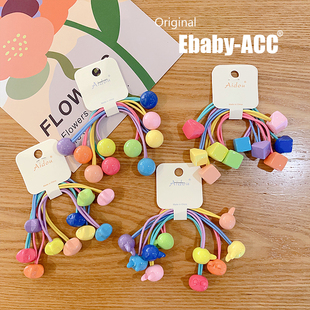 新款糖果色发饰儿童绕绕绳发圈兔子星星双头绳卡通宝宝学生皮筋