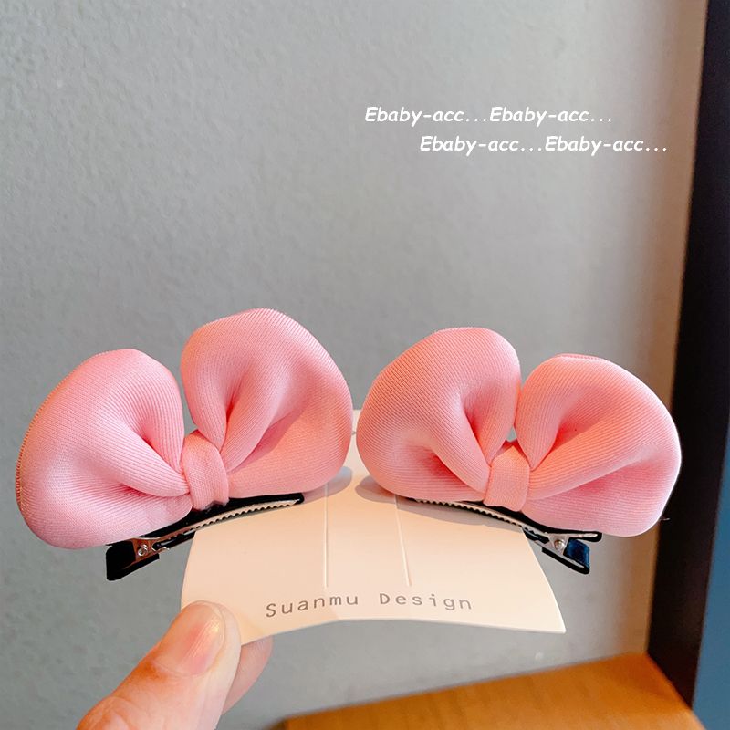 俏皮可爱小女孩立体纯色蝴蝶结发夹在逃公主儿童百搭顶夹发卡头饰