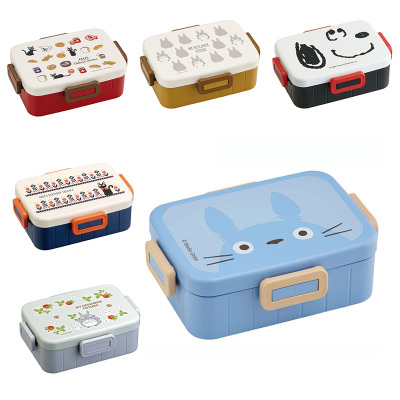 skater日本制卡通塑料饭盒带分隔