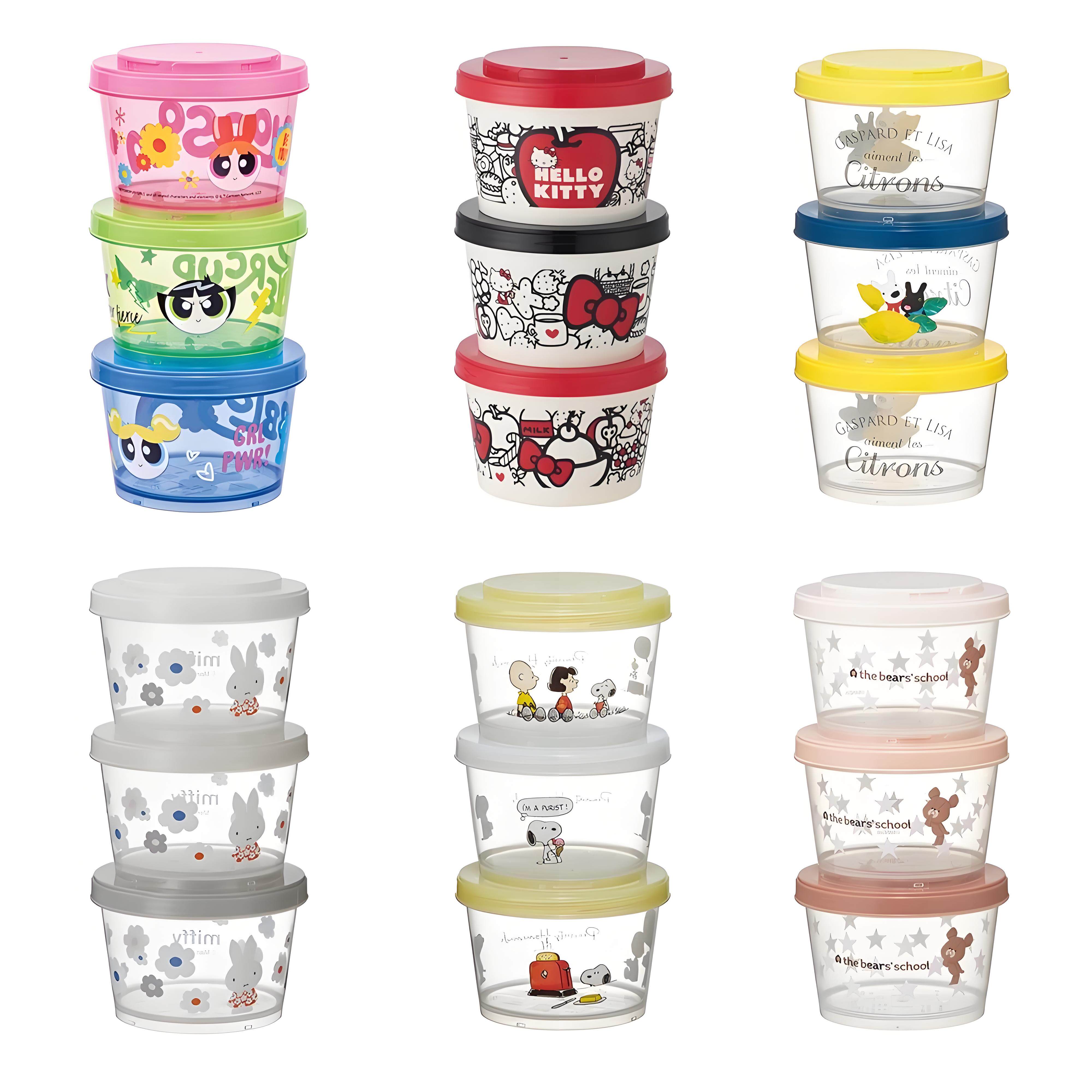 日本制便携儿童零食盒水果盒三件套 密封防漏保鲜盒 可微波炉加热,收纳整理,食物收纳盒,淘宝优惠券,粉丝福利购,淘宝优惠卷