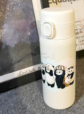 日本mofusand东亚金属猫咪插画不锈钢保温杯 女款直饮水杯保冷