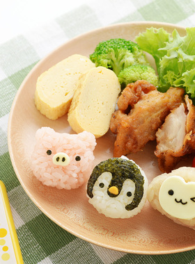 日本进口Arnest可爱动物园卡通饭团模具 宝宝米饭模型可做9种动物