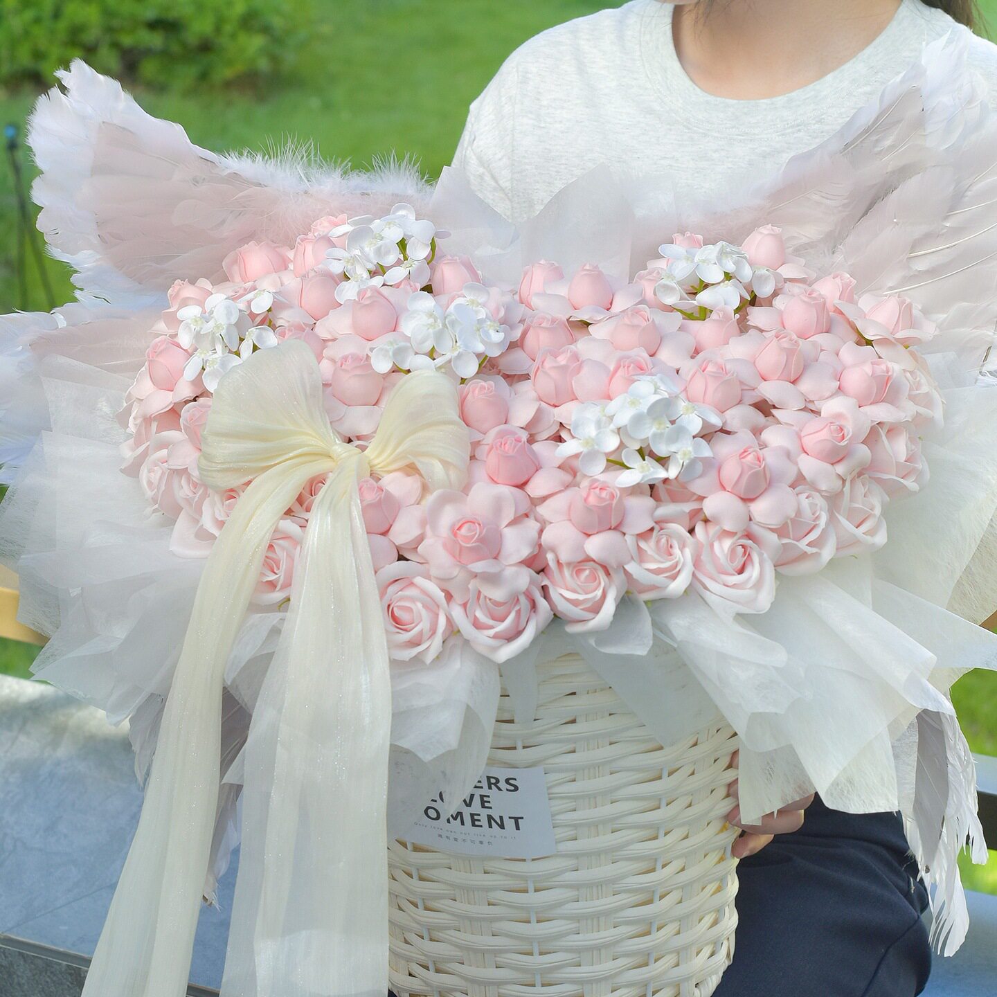永生香皂玫瑰花天使之翼仙子之吻电动翅膀情人节生日礼物送女友
