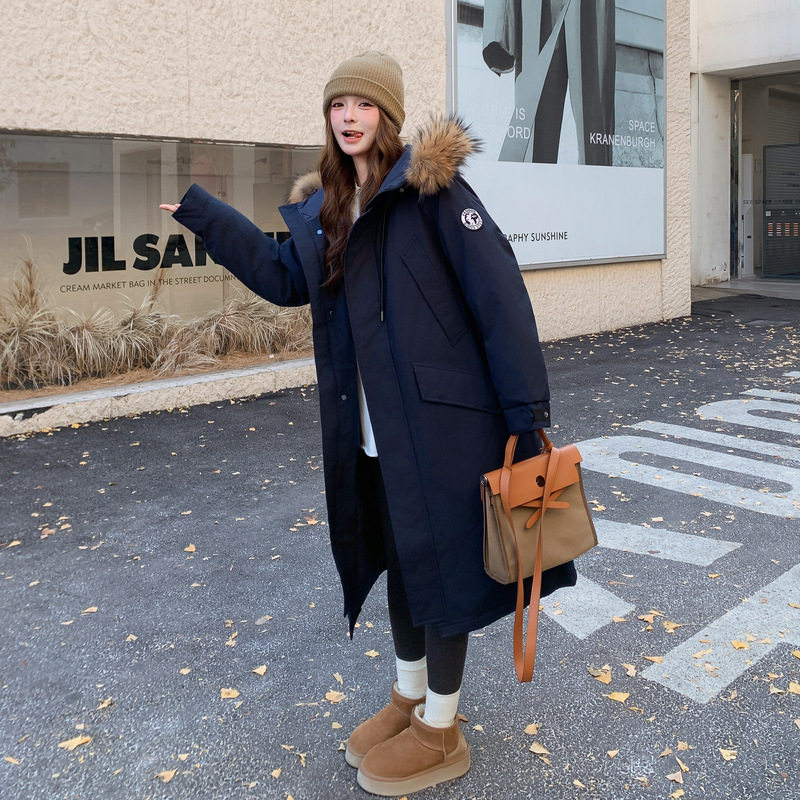 长款过膝工装派克羽绒服女冬季新款韩系休闲白鸭绒加厚外套,女装/女士精品,羽绒服,淘宝优惠券,粉丝福利购,淘宝优惠卷