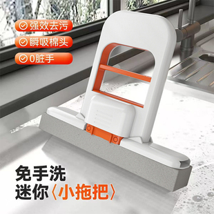 三浦植造迷你小拖把代替抹布桌面新款懒人家用神器吸水手持拖把