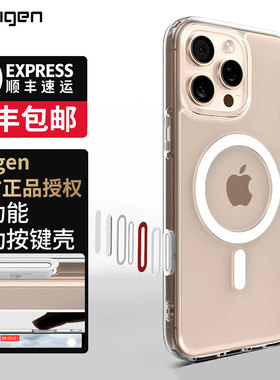 【灵动触控按键相机控制】Spigen适用于苹果iphone16Pro Max手机壳触摸16pro透明防摔保护壳Mag Fit磁吸全包