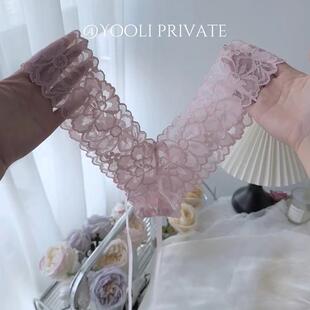 高级感少女性感内裤女蕾丝网纱蝴蝶结背后系带低腰网纱甜美女士