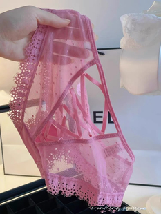 羞红了脸！交叉绑带网纱梅子粉！2026新款辣妹不容错过的火辣内内