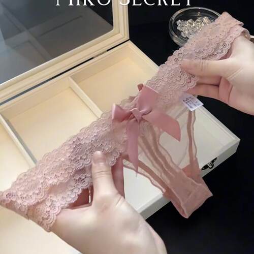 低腰法式茶歇蕾丝内裤女