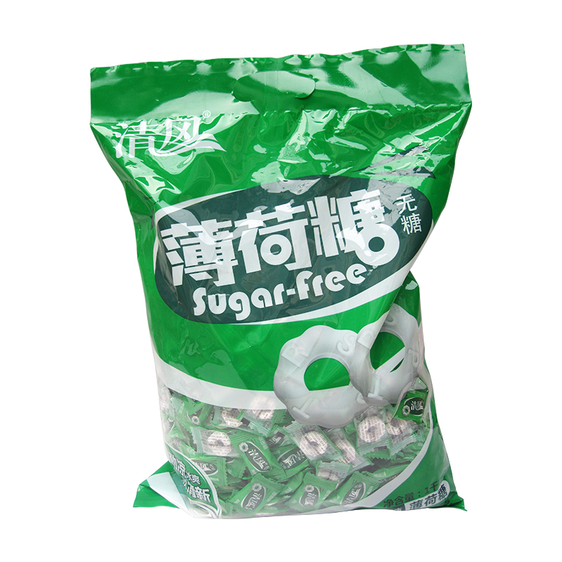 清风无糖圈圈薄荷糖1000g带个圈 清口糖 火锅店  酒店 商务用糖