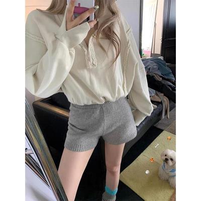 松弛感毛线羊绒直筒阔腿裤