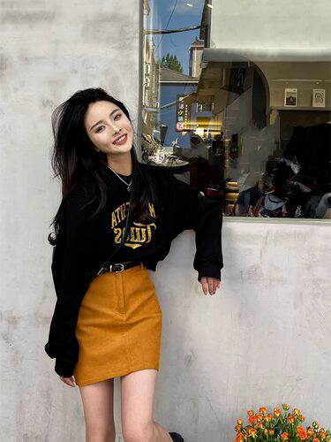 欧洲站秋装女裙子卫衣两件套