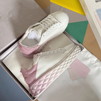 真皮厚底小白鞋渐变运动休闲鞋女