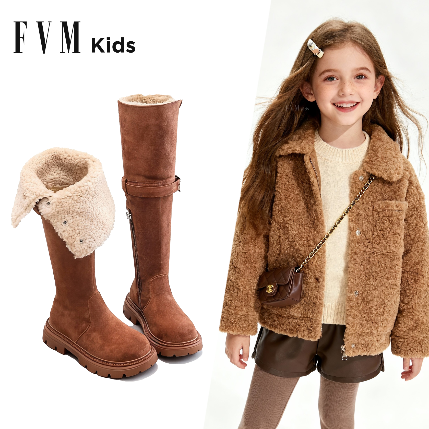 FVM儿童长筒靴女童靴子2025新款