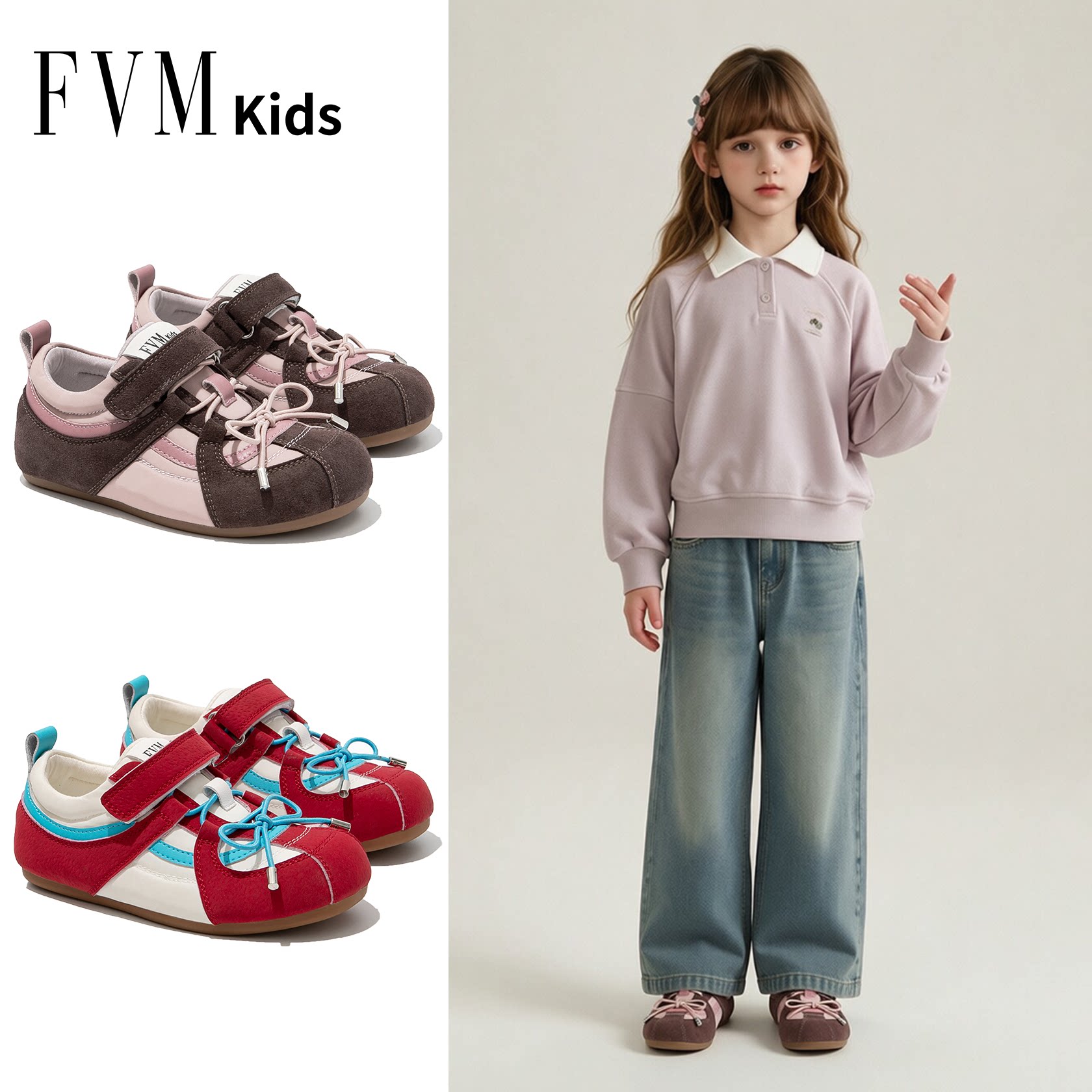 FVM女童鞋子儿童德训运动板鞋