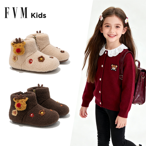 FVM儿童保暖雪地靴2025新款