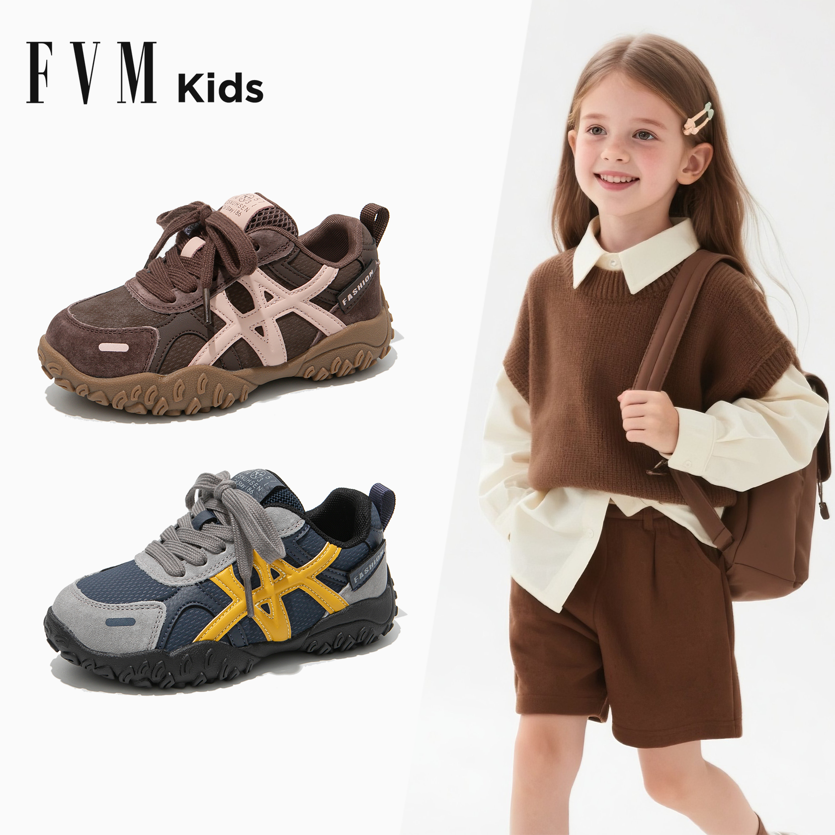 FVM女童鞋子儿童运动板鞋