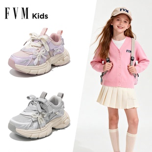FVM女童鞋子儿童运动老爹鞋2026新款春季轻便软底中大童女孩春款