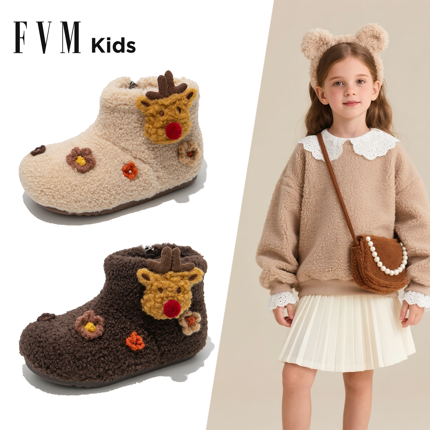 女童雪地靴儿童毛毛靴子2025新款冬季加绒保暖加厚女孩冬鞋棉靴,童鞋/婴儿鞋/亲子鞋,棉靴,淘宝优惠券,粉丝福利购,淘宝优惠卷