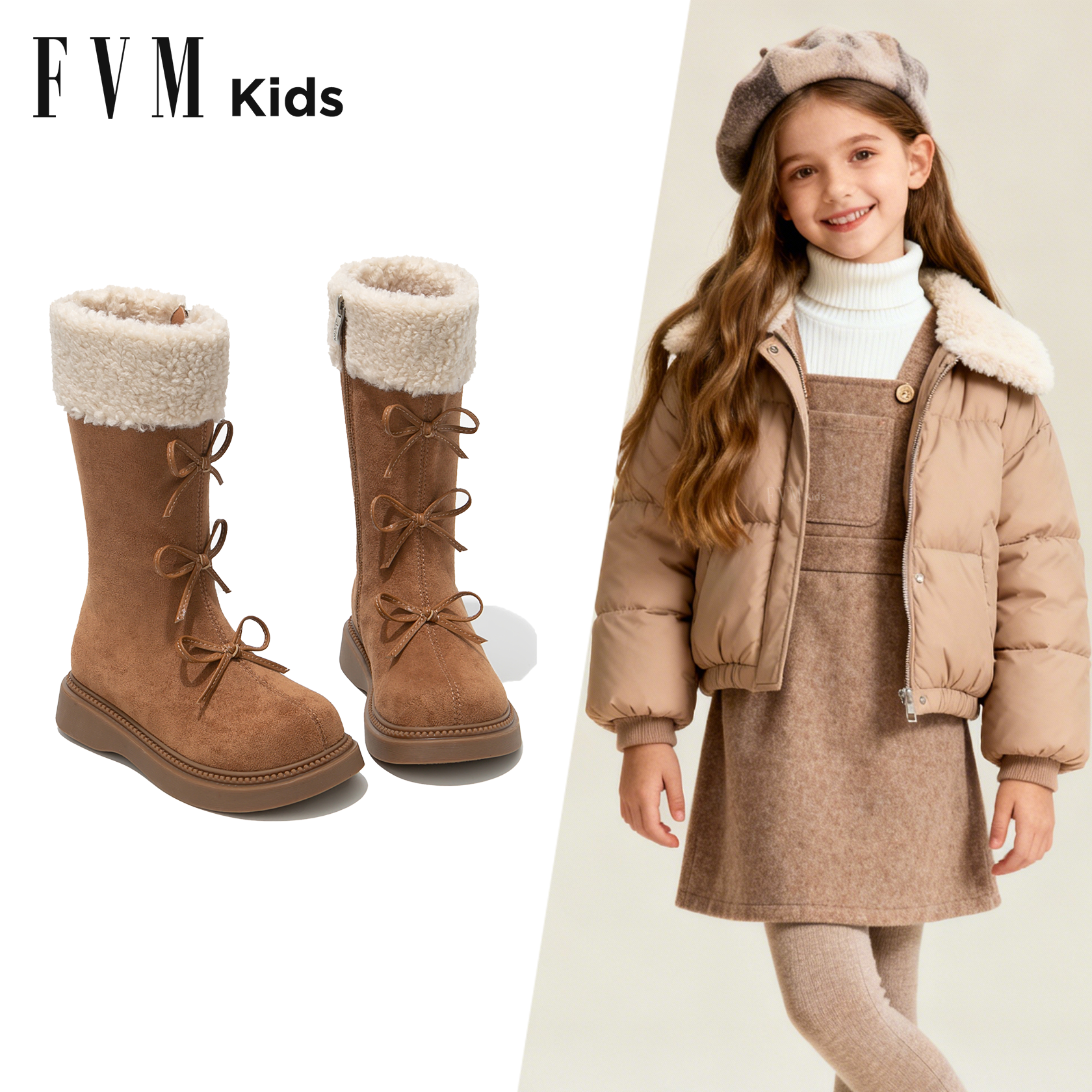 FVM女童靴子冬款2025新款