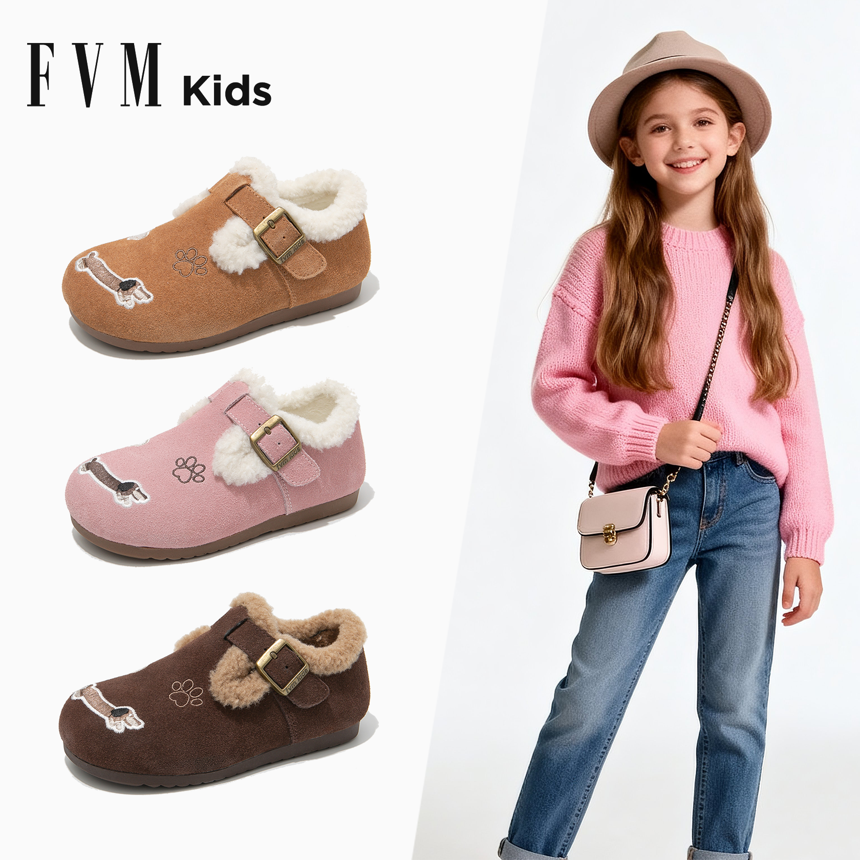 女童鞋子儿童大棉鞋秋冬