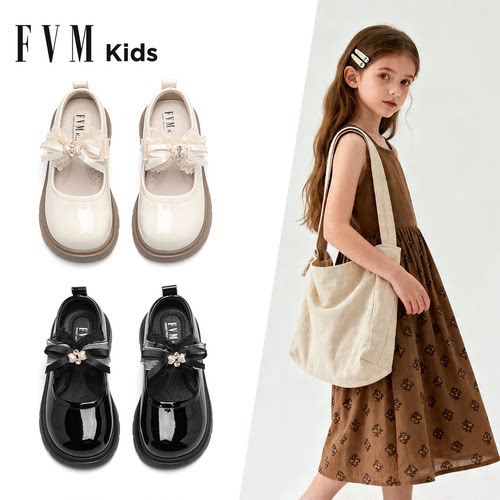 FVM女童鞋子儿童公主小皮鞋