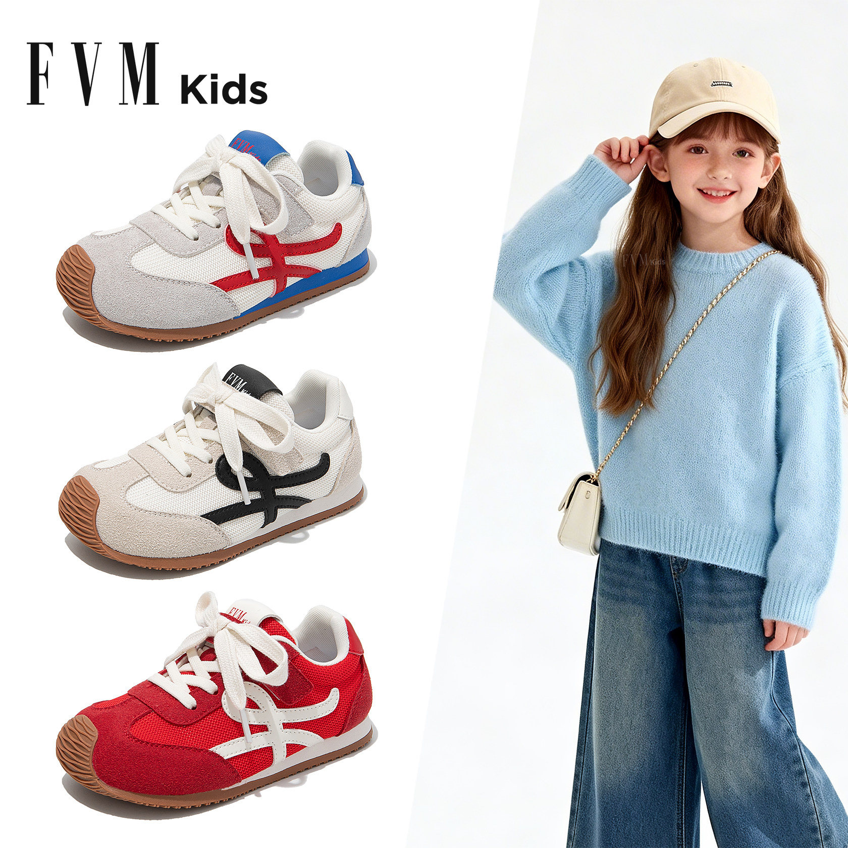 女童鞋子儿童德训运动鞋2026新款春季早春款网面透气阿甘网鞋爆款