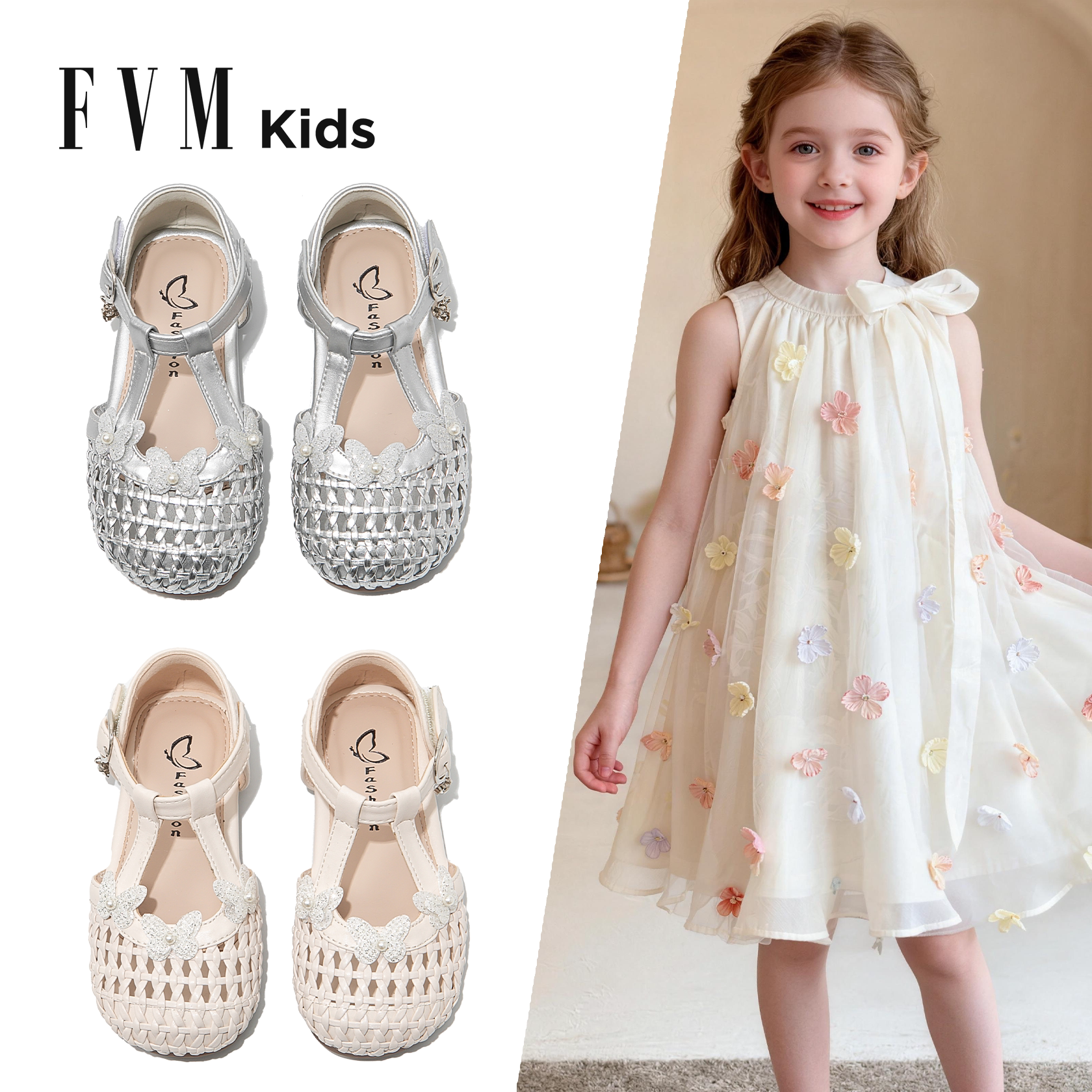FVM女童鞋子儿童公主包头凉鞋2026新款夏季夏款大童软底女宝女孩