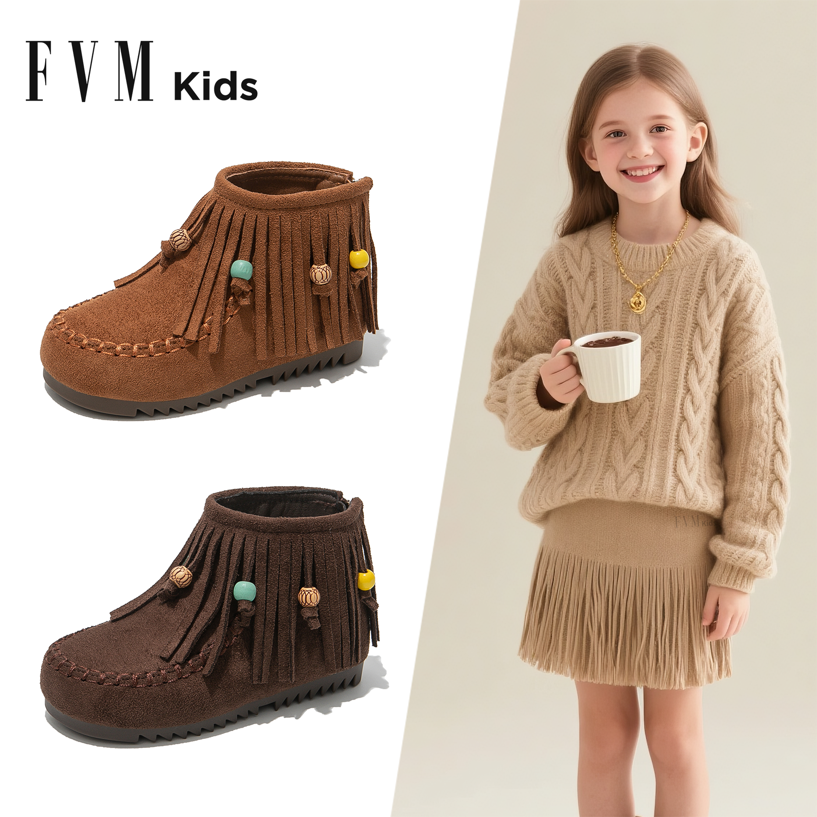 女童皮靴短靴2025新款