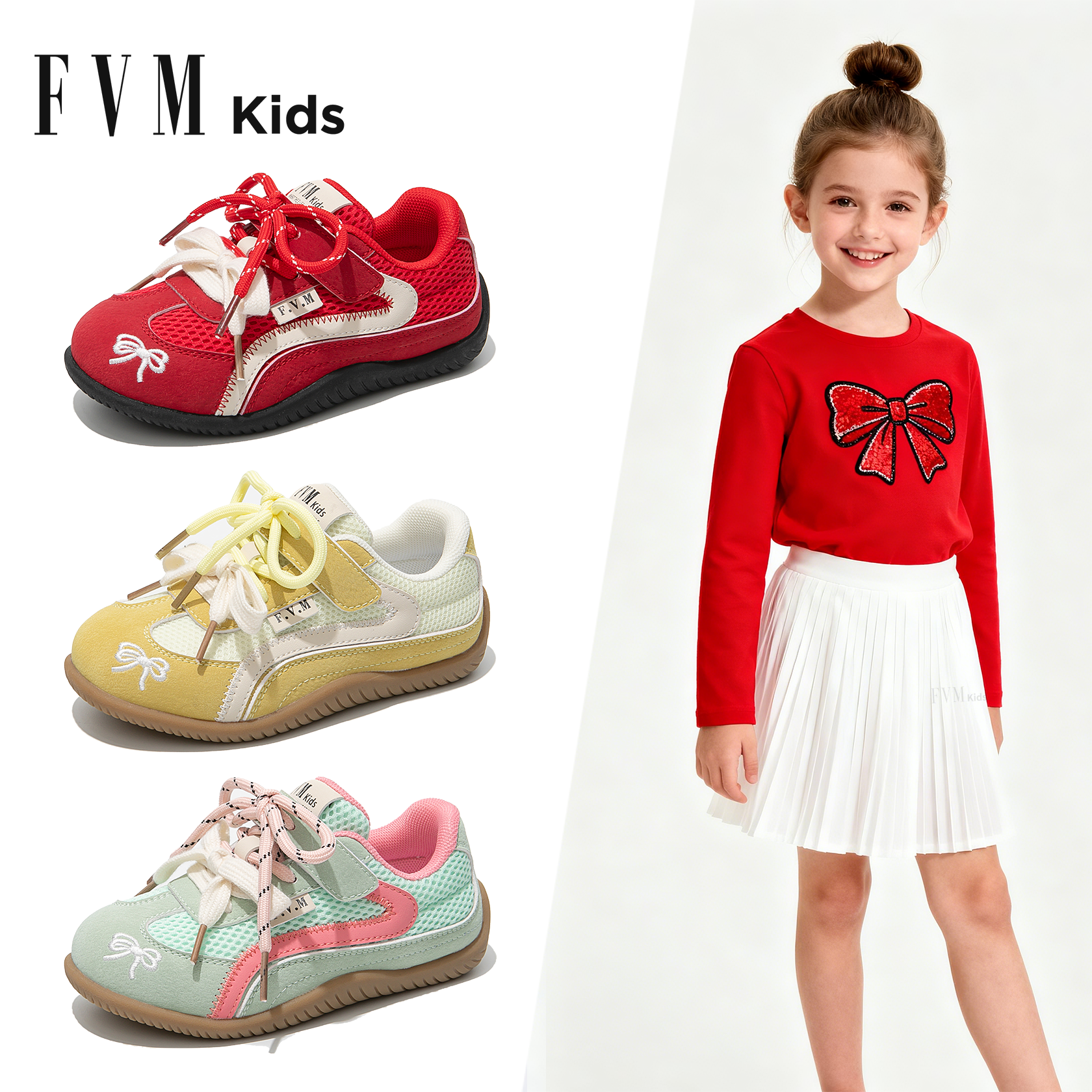 女童红色鞋子儿童德训运动板鞋2026新款春季春款大童轻便软底女宝