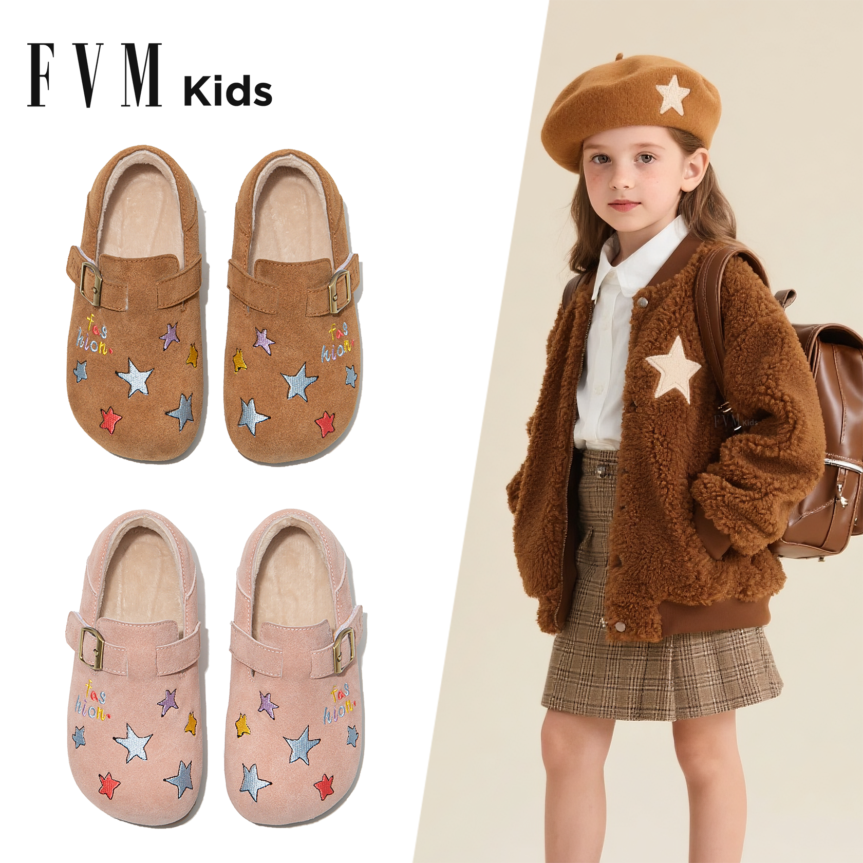 女童勃肯鞋2025新款加绒雪地靴