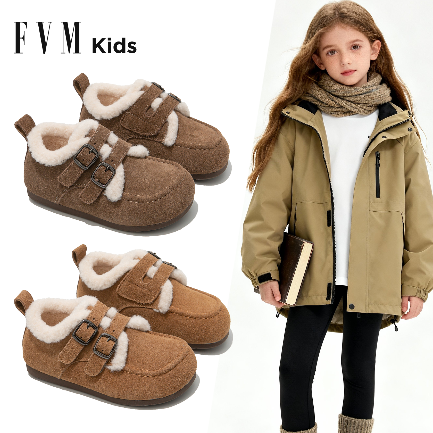 FVM女童棉鞋儿童勃肯鞋2025新款