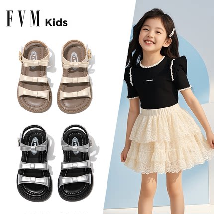 FVM女童鞋子儿童公主凉鞋2025新款夏季夏款洋气女孩大童宝宝软底