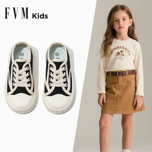 FVM女童帆布鞋儿童轻便薄款板鞋子2025夏季夏款新款大童透气低帮